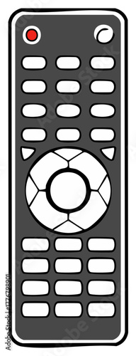 Vector illustration of a television remote control with blank buttons