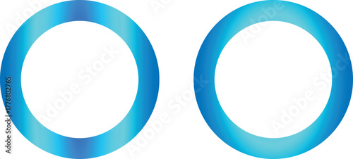 Two blue gradient circles with a white background and a slight variation in color shade and gradient