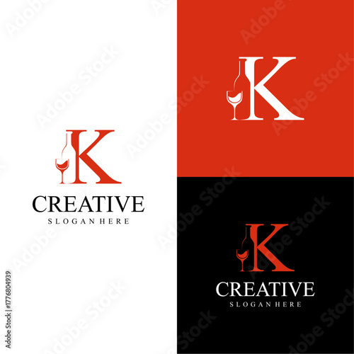 The drink logo is combined with the modern initial K.