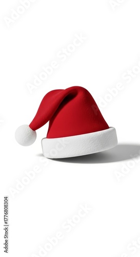 Felt Christmas Santa Hat photo on a solid white background, holiday graphic, Craft