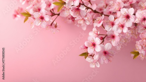 Wallpaper Mural Cherry blossoms burst forth in stunning pink hues evoking feelings of renewal and joy. Torontodigital.ca