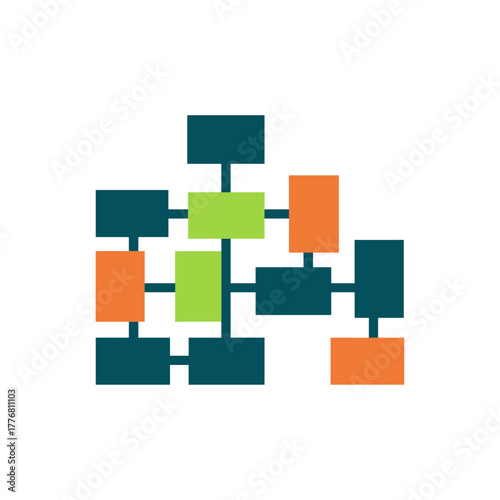 Diagram, Statistics icon logo flat vector design