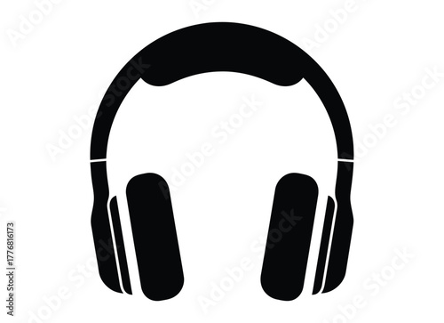 Sleek black headphones symbolize audio, music, and immersive sound experience