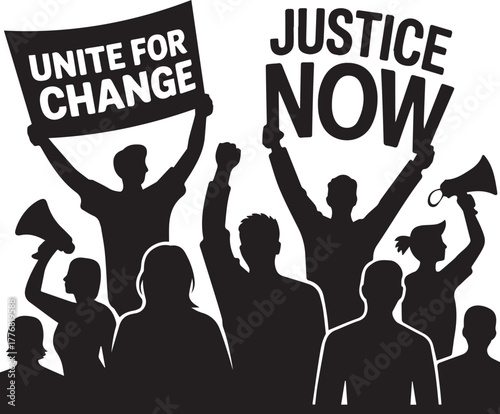 Protest & Activism Crowd Silhouette