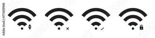 wireless network icon, Set of Wi-Fi icon, set of Mobile phone signal,battery icons, wi-fi, status bar symbol icon, set of battery icons, wifi icons set, mobile signals icon set
