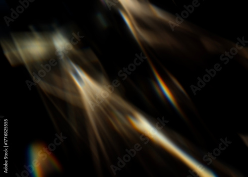 Blurred light overlay background for design. Abstract rays, glares, and glow effects to be used with overlay or screen blending mode. Soft blur caustic light dispersion reflections and smooth blur