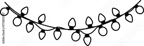 A string of decorative lights is depicted in a simple, illustrative style.