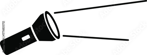 A black flashlight illuminates a dark path with two beams of light.