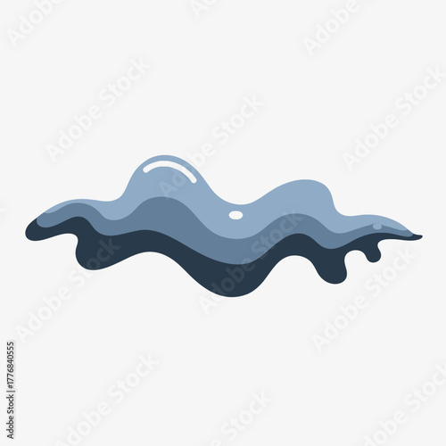 Abstract wavy blue liquid with highlights and shadows.