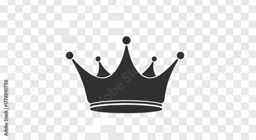 Black crown with five points and decorative bands.