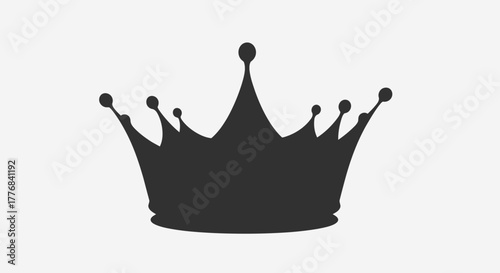 Silhouette of a black crown with pointed jewels and a base.