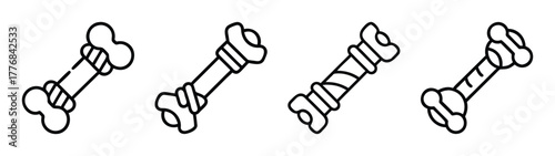 Dog bone outline vector illustration, pet chew toy drawing, animal treat clip art, canine bone icon design