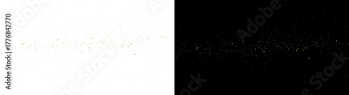 Numerous small, glowing yellow lights are scattered across a black background, resembling a field of drifting fireflies in the night.