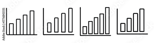 Foto Signal strength bars vector illustration for wireless connection and network per
