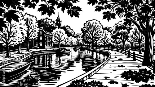 Very beautiful autumn view of Amstelpark, located between the Amstel River and Europaboulevard in Amsterdam, Netherlands, showcasing colorful fall foliage, walking paths, and serene natural scenery.