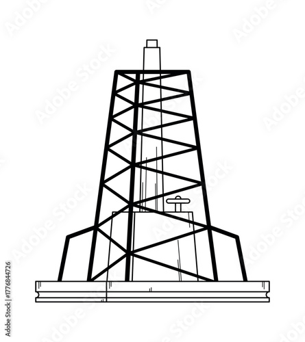 Onshore rig extracting crude tower