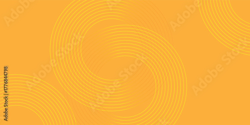 Vibrant Orange Background with Yellow Swirl Graphic, Vector illustration.