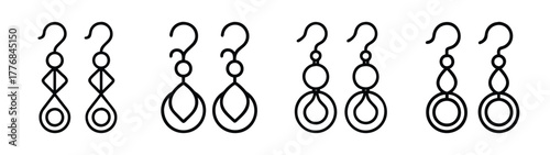 Shop dangling earrings designs outline vector art for jewelry making and fashion accessories trends