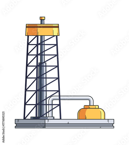 Oil production tower offshore platform