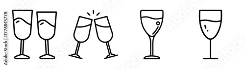 Celebration champagne glasses vector illustration for new year's eve party and special occasions design element