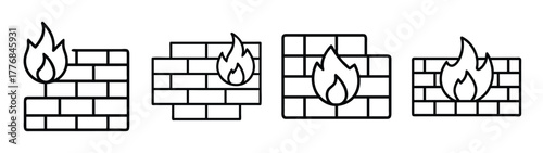 Fire safety brick wall illustration for fire prevention fire hazard and fire risk awareness campaign use 90