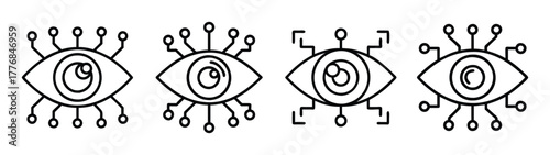 Digital eye technology concept vector illustration for futuristic vision and ai design projects