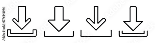 Download arrow icon set vector illustration simple download symbol download button download sign graphic design