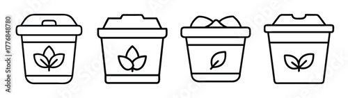 Reusable coffee cups with leaf design vector illustration for eco friendly lifestyle concept