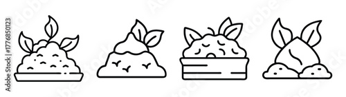 Minimalist potted plants vector drawing illustration of indoor houseplant collection for home decor