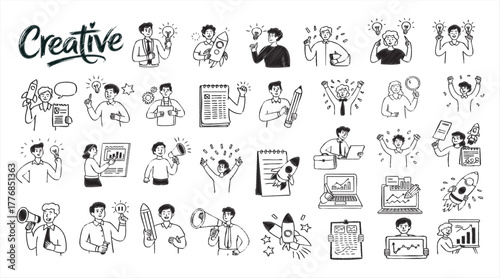  People showing teamwork and creativity in web design, social media, and content creation