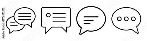 Illustration of speech bubbles message icon for communication chat and conversation concept