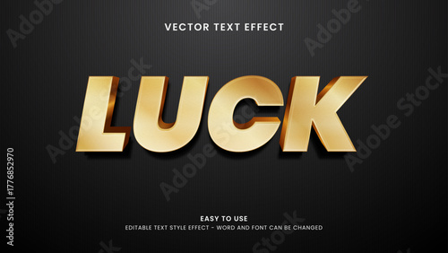 editable text effect luck 3d style premium vector