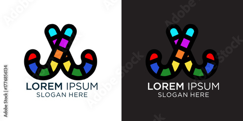 Vibrant modern logo design with colorful abstract shape for branding, marketing, and design projects - use this dynamic symbol to elevate your brand