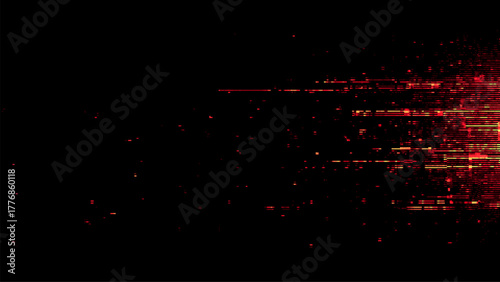 Red glitch background vector with digital horizontal lines. Modern abstract technology concept for design, poster, wallpaper.