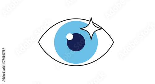 Vector illustration of a sparkling blue eye for beauty or vision related topics