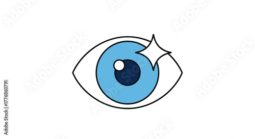 Stylized eye illustration with a sparkle representing vision and clarity