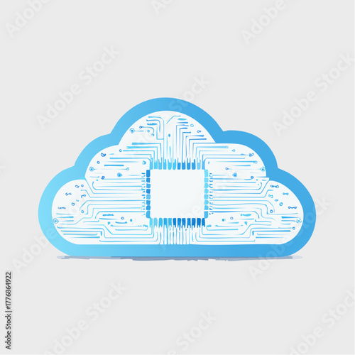 Cloud computing concept with electrical circuitry