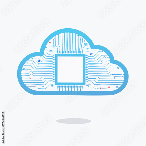 Cloud computing concept with electrical circuitry