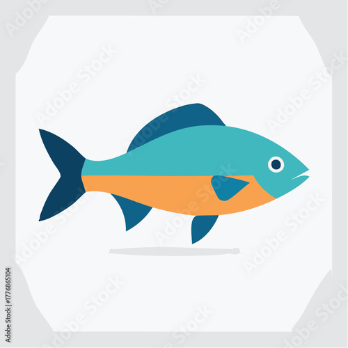 fish - 2D vector illustration of aquatic wildlife 