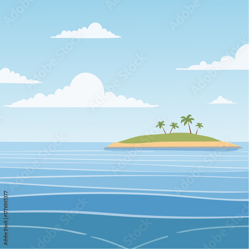 Deserted island in the middle of the ocean