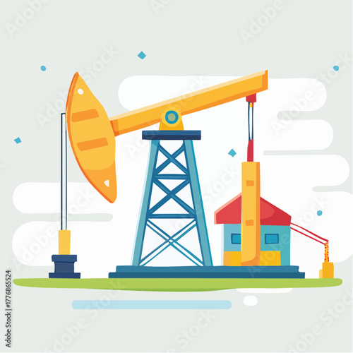 oil rig concept with an oil drill for fossil fuels and oil and gas industries