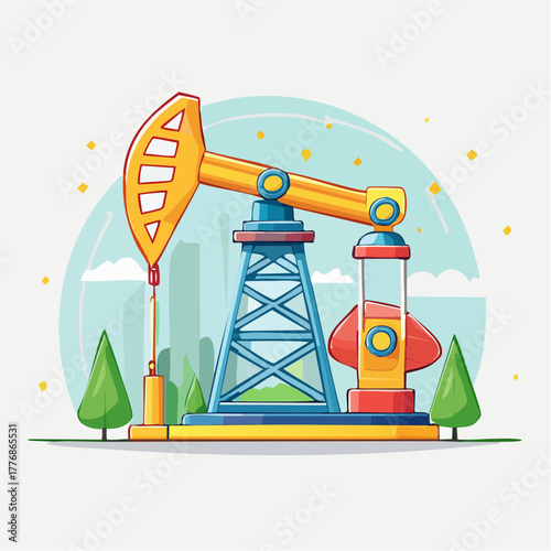 oil rig concept with an oil drill for fossil fuels and oil and gas industries