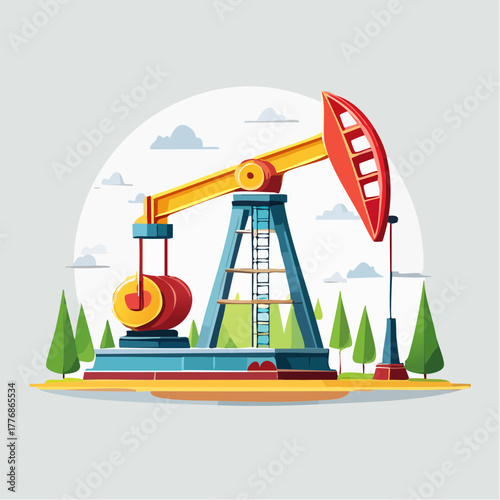 oil rig concept with an oil drill for fossil fuels and oil and gas industries