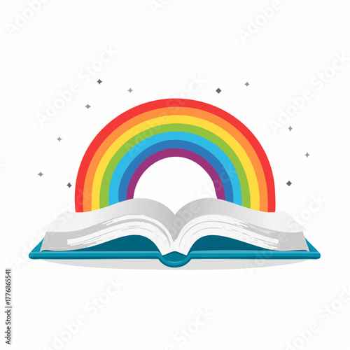 Literacy concept with an open book and pages for story time - literature and novel