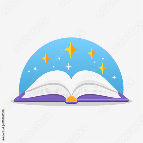 Literacy concept with an open book and pages for story time - literature and novel