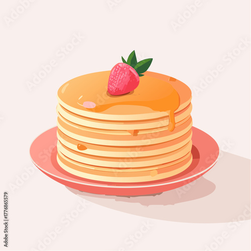 Stack of pancakes - flapjacks with berry topping for breakfast