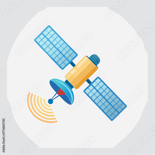 Satellite for communications in space with wireless signals transmitted and received