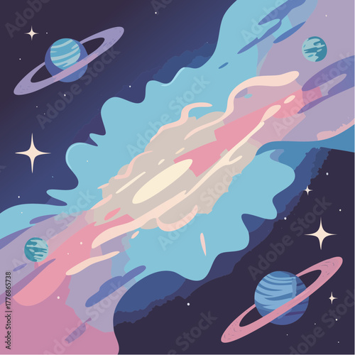 universe concept with astronomy in space