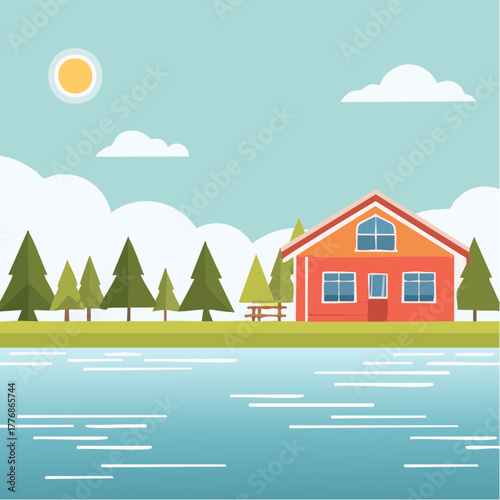 Vacation cabin in the woods by the lake