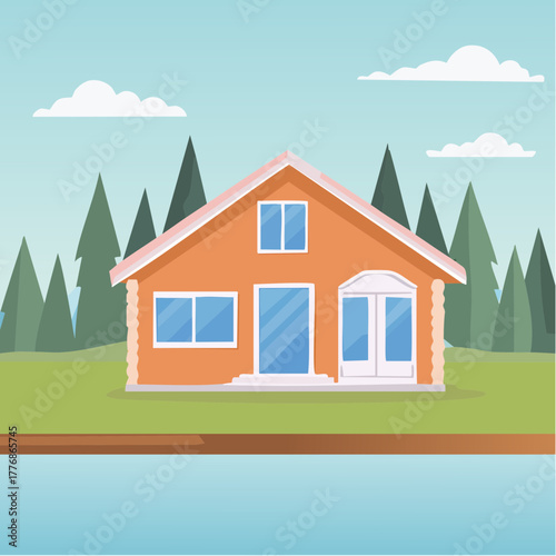 Vacation cabin in the woods by the lake